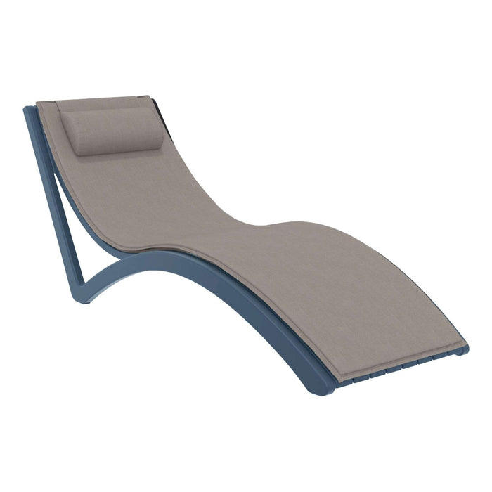 Siesta Slim Sunlounger - Anthracite with Light Brown Seat Cushion and Pillow
