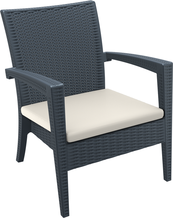 Siesta Miami (Tequila) Arm Chair - Anthracite with Cushion