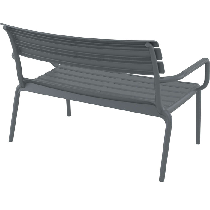 Siesta Paris 2 Seat Bench Seat - Dark Grey