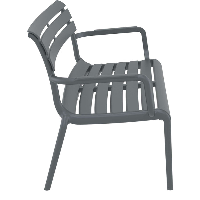 Siesta Paris 2 Seat Bench Seat - Dark Grey
