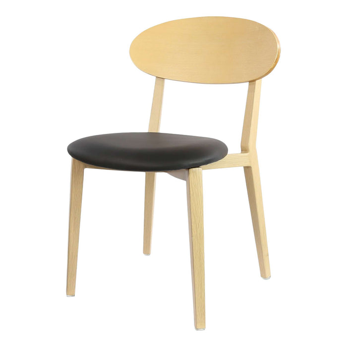 Durafurn Atlanta Chair - Narrow Ply Backrest - Oak Frame/Black Vinyl Seat & Ply Backrest