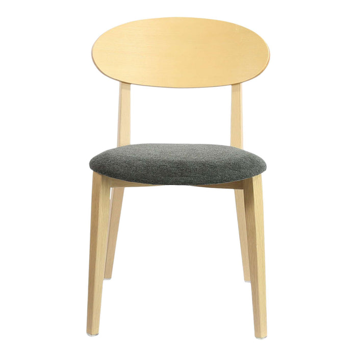 Durafurn Atlanta Chair - Narrow Ply Backrest - Oak Frame/Dark Grey Fabric Seat & Ply Backrest