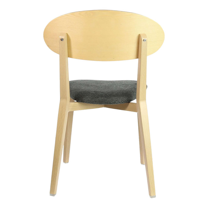 Durafurn Atlanta Chair - Narrow Ply Backrest - Oak Frame/Dark Grey Fabric Seat & Ply Backrest
