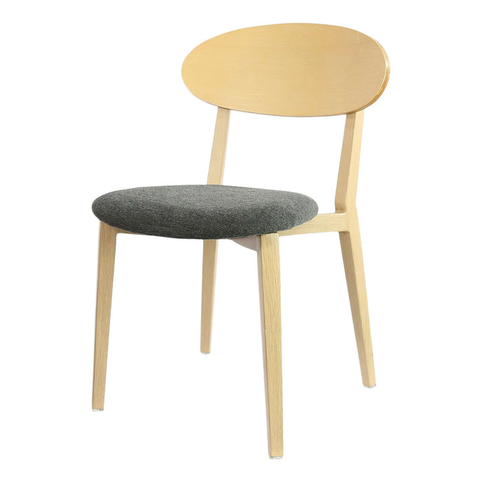 Durafurn Atlanta Chair - Narrow Ply Backrest - Oak Frame/Dark Grey Fabric Seat & Ply Backrest