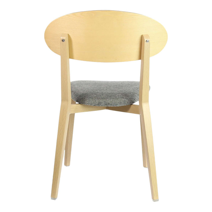 Durafurn Atlanta Chair - Narrow Ply Backrest - Oak Frame/ Grey Fabric Seat & Ply Backrest