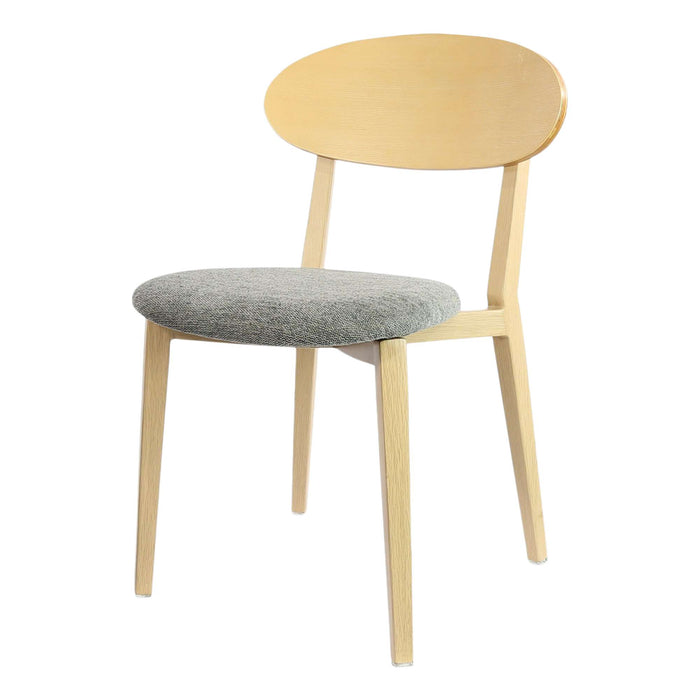 Durafurn Atlanta Chair - Narrow Ply Backrest - Oak Frame/ Grey Fabric Seat & Ply Backrest