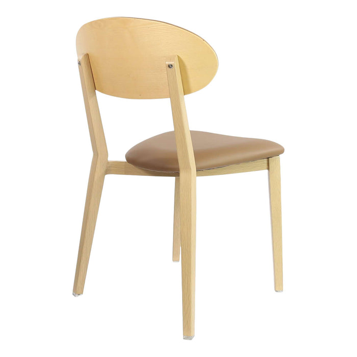 Durafurn Atlanta Chair - Narrow Ply Backrest - Oak Frame/Taupe Vinyl Seat & Ply Backrest