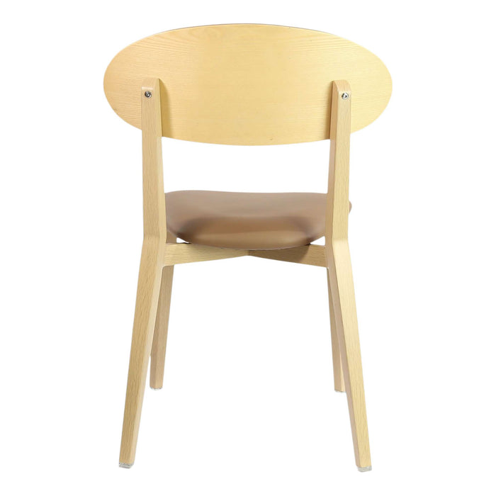 Durafurn Atlanta Chair - Narrow Ply Backrest - Oak Frame/Taupe Vinyl Seat & Ply Backrest