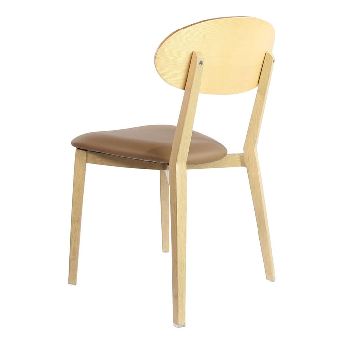 Durafurn Atlanta Chair - Narrow Ply Backrest - Oak Frame/Taupe Vinyl Seat & Ply Backrest