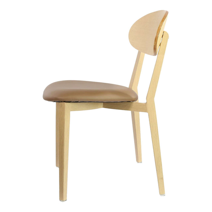 Durafurn Atlanta Chair - Narrow Ply Backrest - Oak Frame/Taupe Vinyl Seat & Ply Backrest
