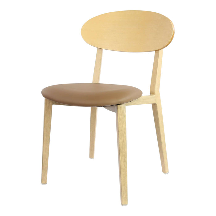 Durafurn Atlanta Chair - Narrow Ply Backrest - Oak Frame/Taupe Vinyl Seat & Ply Backrest