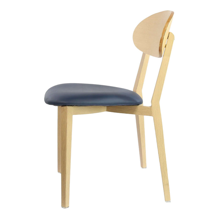 Durafurn Atlanta Chair - Narrow Ply Backrest - Oak Frame/Navy Vinyl Seat & Ply Backrest