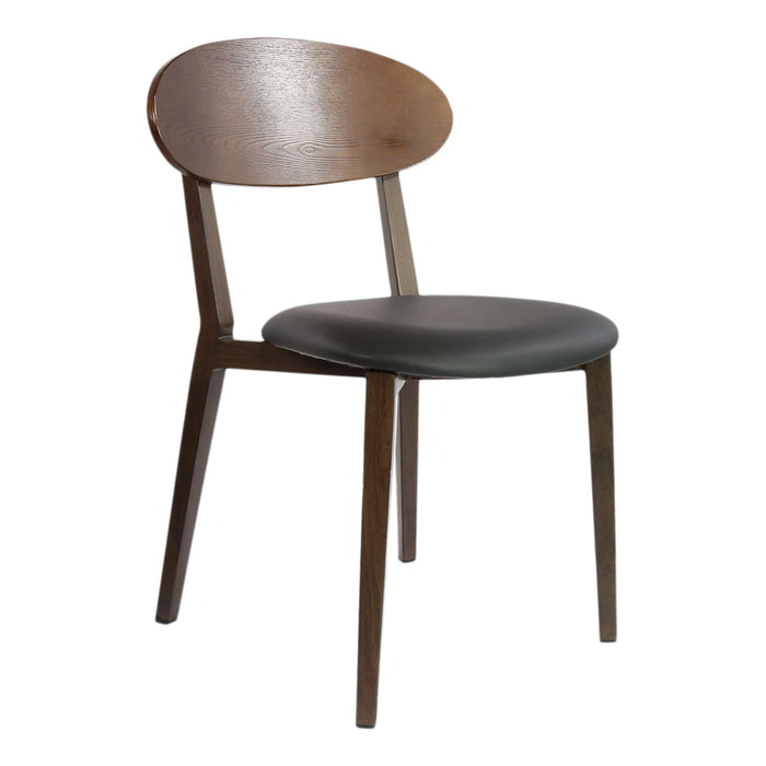 Durafurn Atlanta Chair - Narrow Ply Backrest - Wenge Frame/Black Vinyl Seat & Ply Backrest