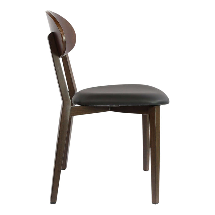Durafurn Atlanta Chair - Narrow Ply Backrest - Wenge Frame/Black Vinyl Seat & Ply Backrest