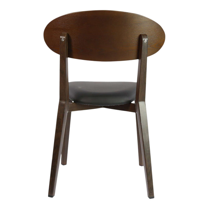 Durafurn Atlanta Chair - Narrow Ply Backrest - Wenge Frame/Black Vinyl Seat & Ply Backrest