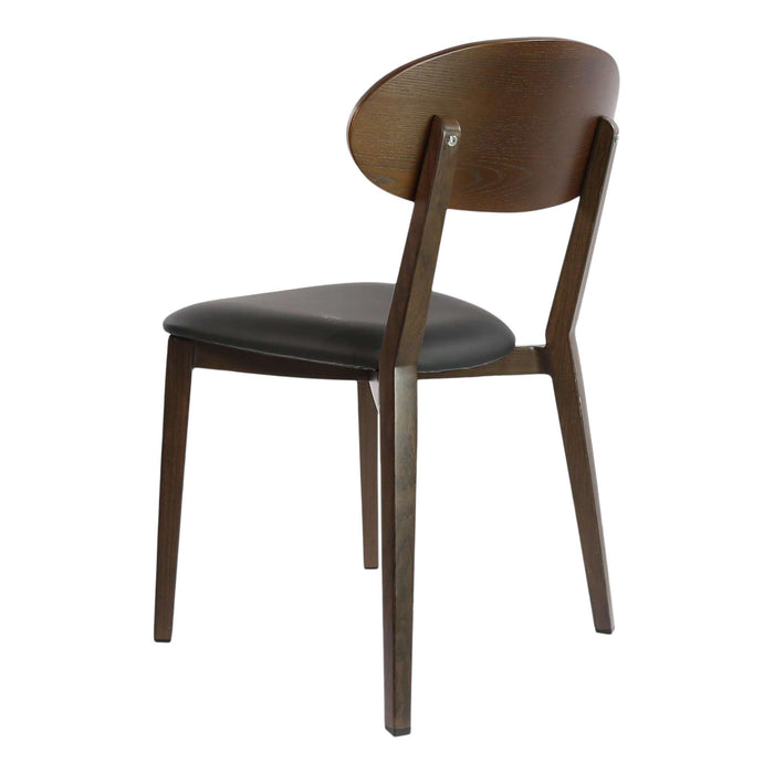 Durafurn Atlanta Chair - Narrow Ply Backrest - Wenge Frame/Black Vinyl Seat & Ply Backrest