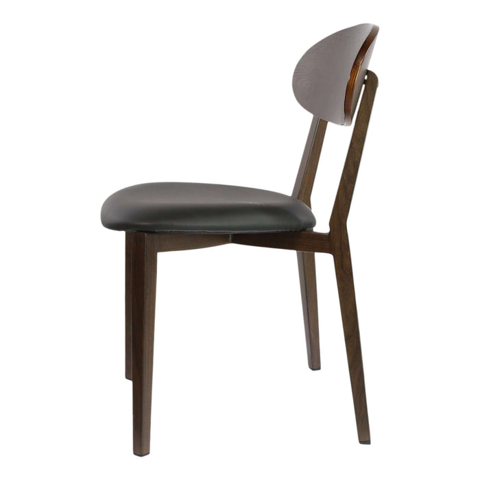 Durafurn Atlanta Chair - Narrow Ply Backrest - Wenge Frame/Black Vinyl Seat & Ply Backrest