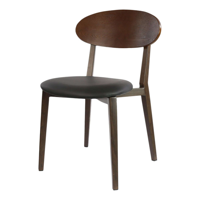 Durafurn Atlanta Chair - Narrow Ply Backrest - Wenge Frame/Black Vinyl Seat & Ply Backrest