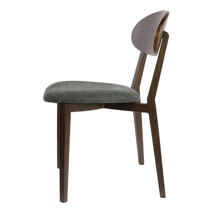 Durafurn Atlanta Chair - Narrow Ply Backrest - Wenge Frame/Dark Grey Fabric Seat & Ply Backrest