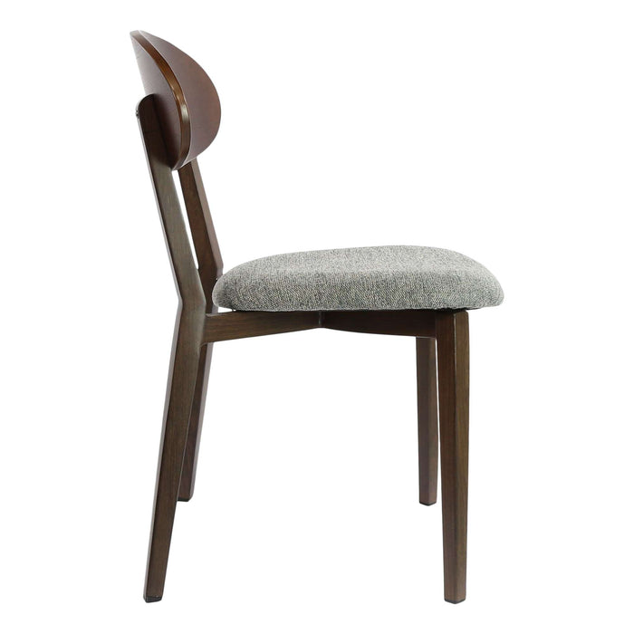 Durafurn Atlanta Chair - Narrow Ply Backrest - Wenge Frame/ Grey Fabric Seat & Ply Backrest