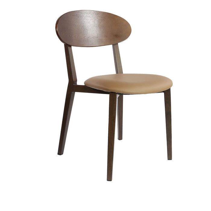Durafurn Atlanta Chair - Narrow Ply Backrest - Wenge Frame/Taupe Vinyl Seat & Ply Backrest