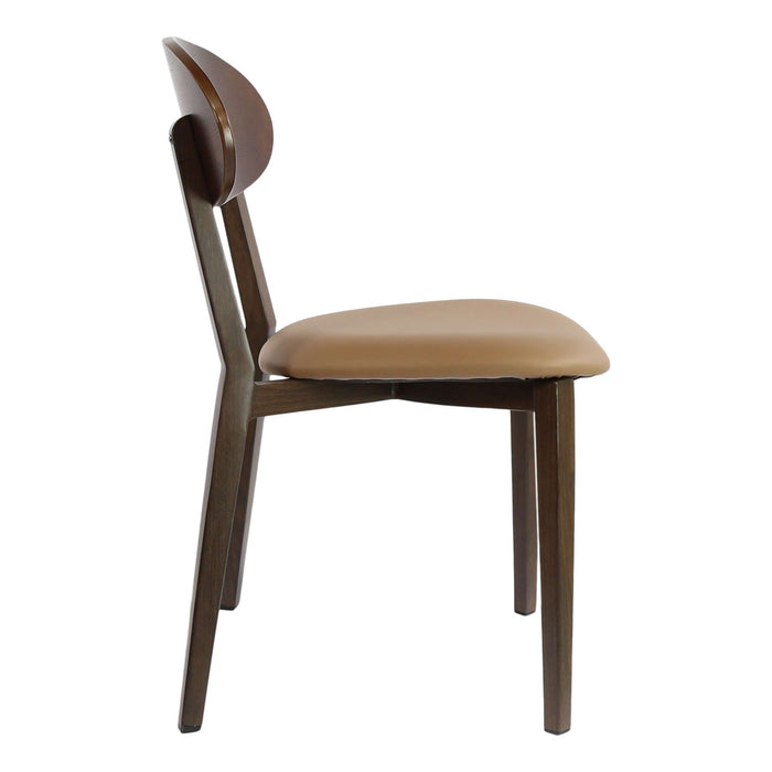 Durafurn Atlanta Chair - Narrow Ply Backrest - Wenge Frame/Taupe Vinyl Seat & Ply Backrest