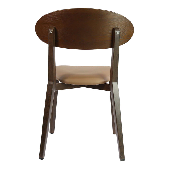 Durafurn Atlanta Chair - Narrow Ply Backrest - Wenge Frame/Taupe Vinyl Seat & Ply Backrest