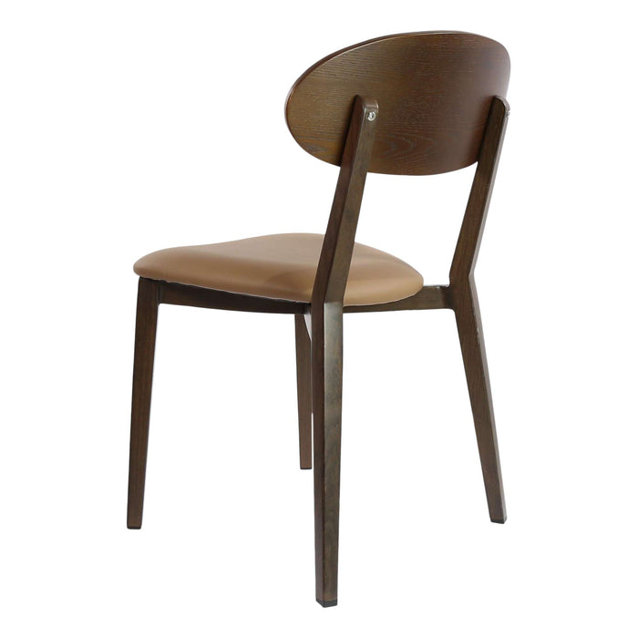 Durafurn Atlanta Chair - Narrow Ply Backrest - Wenge Frame/Taupe Vinyl Seat & Ply Backrest