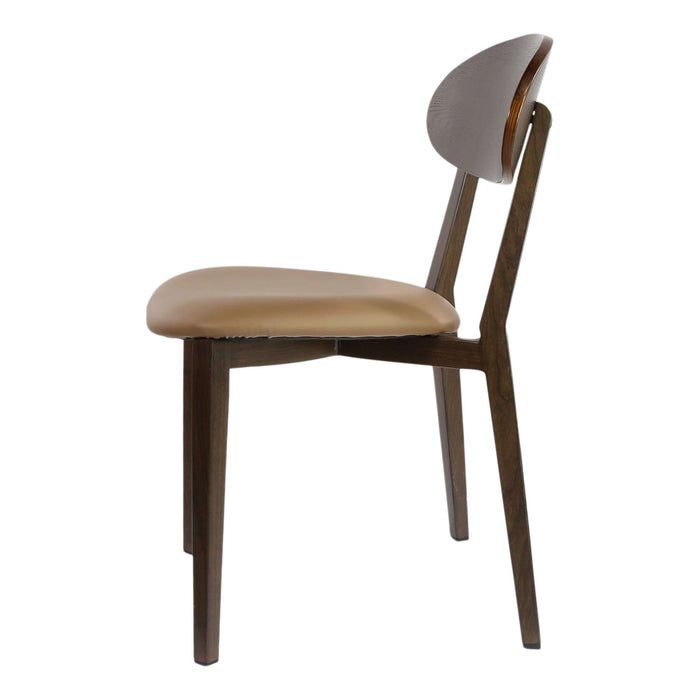 Durafurn Atlanta Chair - Narrow Ply Backrest - Wenge Frame/Taupe Vinyl Seat & Ply Backrest