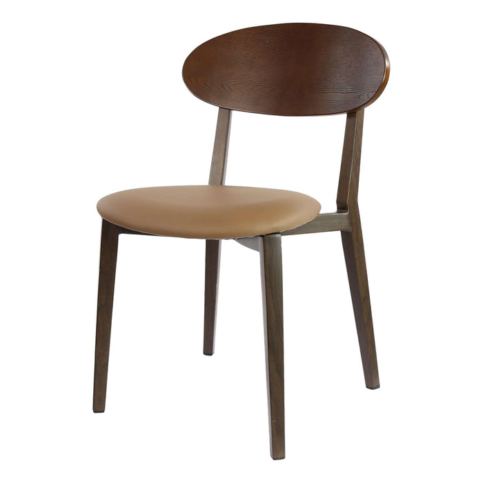 Durafurn Atlanta Chair - Narrow Ply Backrest - Wenge Frame/Taupe Vinyl Seat & Ply Backrest