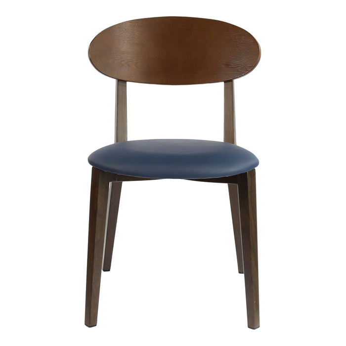 Durafurn Atlanta Chair - Narrow Ply Backrest - Wenge Frame/Navy Vinyl Seat & Ply Backrest