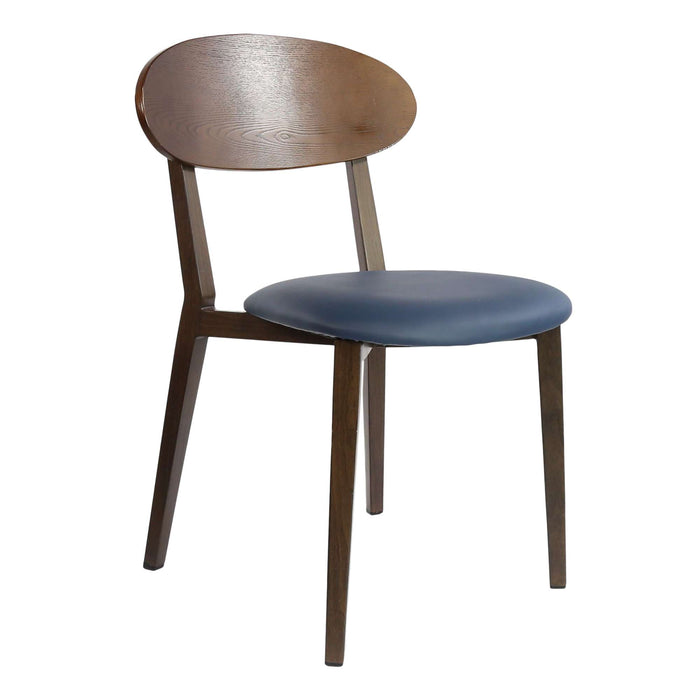 Durafurn Atlanta Chair - Narrow Ply Backrest - Wenge Frame/Navy Vinyl Seat & Ply Backrest