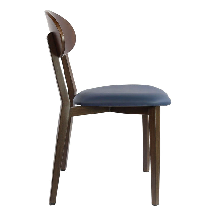 Durafurn Atlanta Chair - Narrow Ply Backrest - Wenge Frame/Navy Vinyl Seat & Ply Backrest