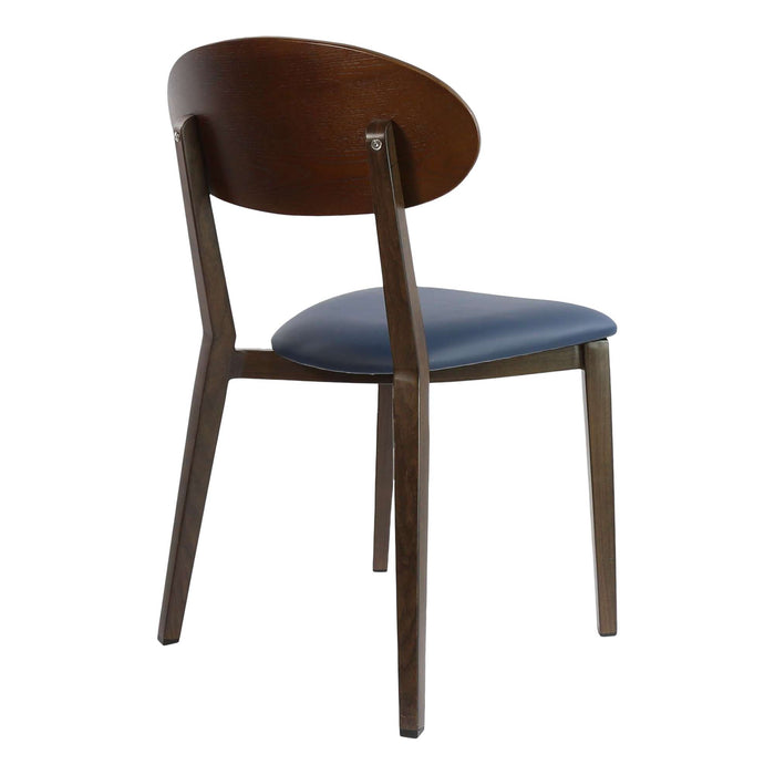 Durafurn Atlanta Chair - Narrow Ply Backrest - Wenge Frame/Navy Vinyl Seat & Ply Backrest