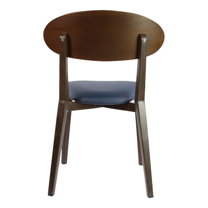 Durafurn Atlanta Chair - Narrow Ply Backrest - Wenge Frame/Navy Vinyl Seat & Ply Backrest