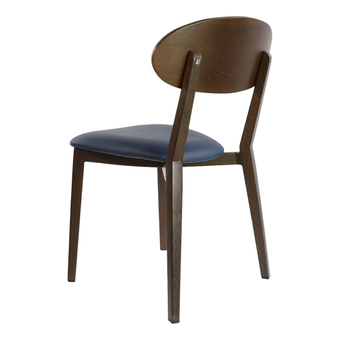 Durafurn Atlanta Chair - Narrow Ply Backrest - Wenge Frame/Navy Vinyl Seat & Ply Backrest