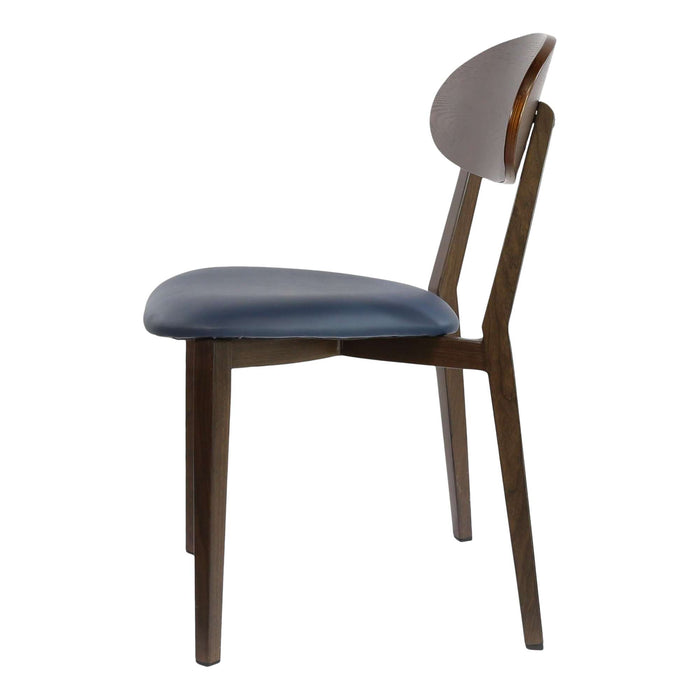 Durafurn Atlanta Chair - Narrow Ply Backrest - Wenge Frame/Navy Vinyl Seat & Ply Backrest