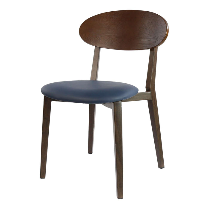 Durafurn Atlanta Chair - Narrow Ply Backrest - Wenge Frame/Navy Vinyl Seat & Ply Backrest
