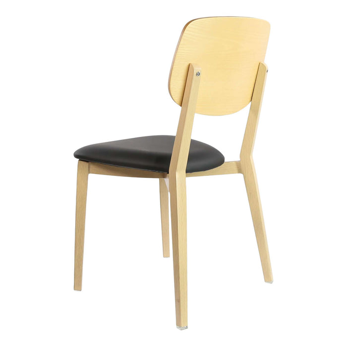 Durafurn Atlanta Chair - large Ply Backrest - Oak Frame/Black Vinyl Seat & Ply Backrest