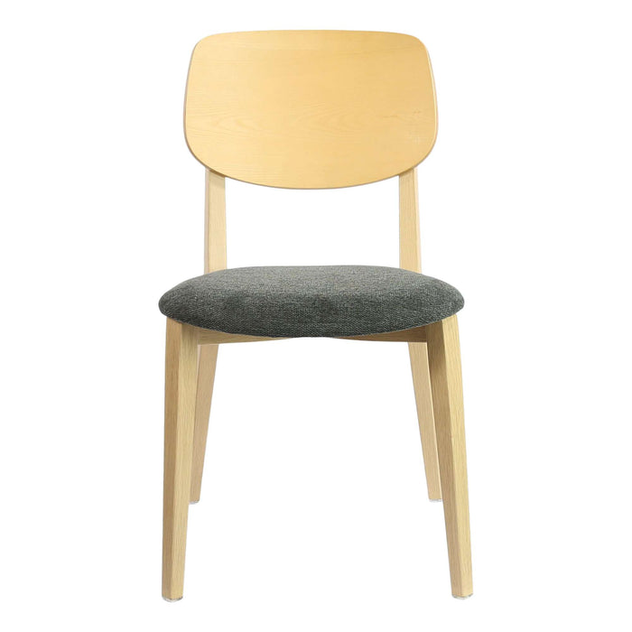 Durafurn Atlanta Chair - large Ply Backrest - Oak Frame/Dark Grey Fabric Seat & Ply Backrest