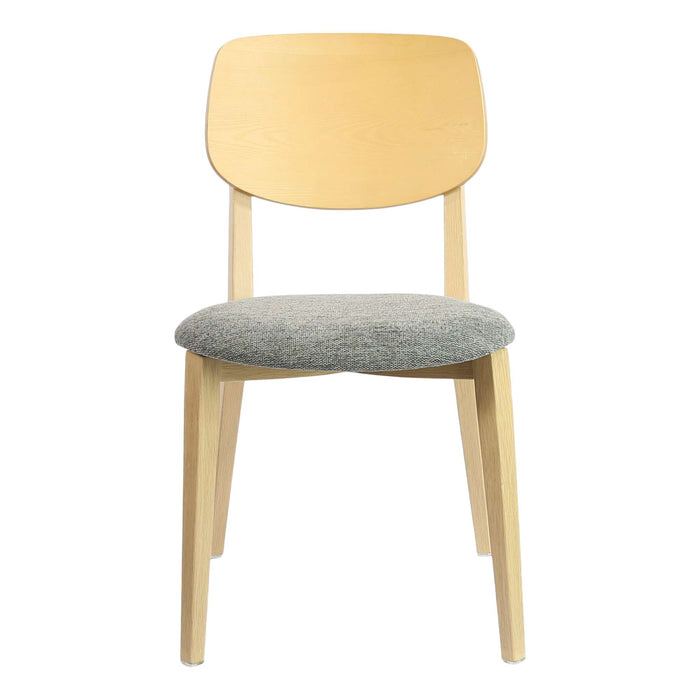 Durafurn Atlanta Chair - large Ply Backrest - Oak Frame/ Grey Fabric Seat & Ply Backrest
