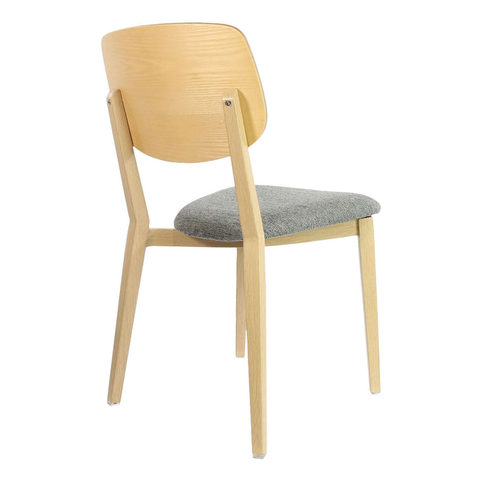 Durafurn Atlanta Chair - large Ply Backrest - Oak Frame/ Grey Fabric Seat & Ply Backrest