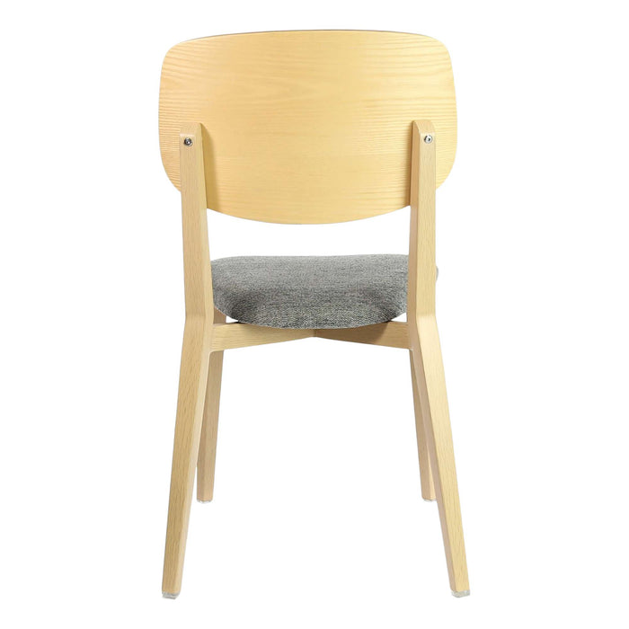 Durafurn Atlanta Chair - large Ply Backrest - Oak Frame/ Grey Fabric Seat & Ply Backrest