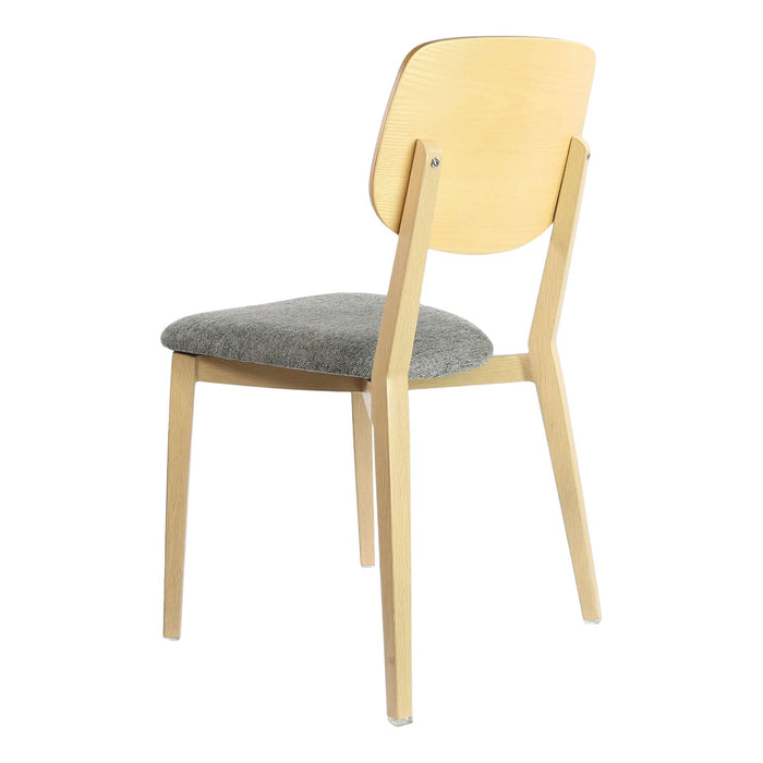 Durafurn Atlanta Chair - large Ply Backrest - Oak Frame/ Grey Fabric Seat & Ply Backrest