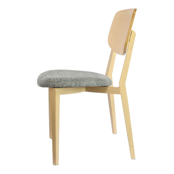 Durafurn Atlanta Chair - large Ply Backrest - Oak Frame/ Grey Fabric Seat & Ply Backrest