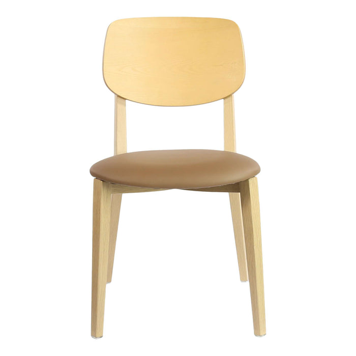Durafurn Atlanta Chair - large Ply Backrest - Oak Frame/Taupe Vinyl Seat & Ply Backrest