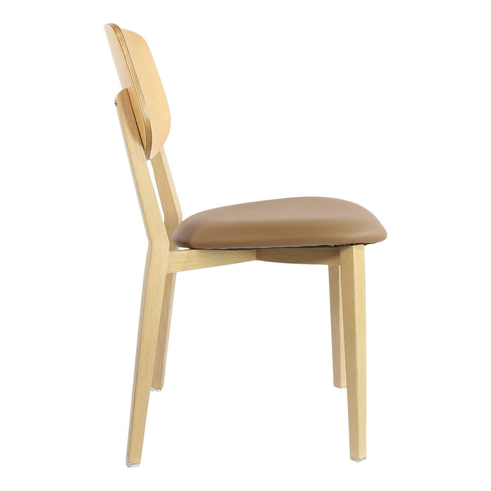 Durafurn Atlanta Chair - large Ply Backrest - Oak Frame/Taupe Vinyl Seat & Ply Backrest