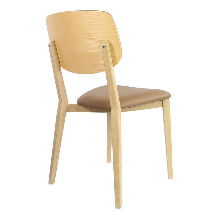 Durafurn Atlanta Chair - large Ply Backrest - Oak Frame/Taupe Vinyl Seat & Ply Backrest