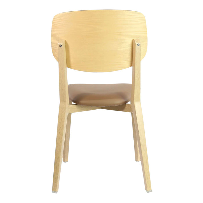 Durafurn Atlanta Chair - large Ply Backrest - Oak Frame/Taupe Vinyl Seat & Ply Backrest