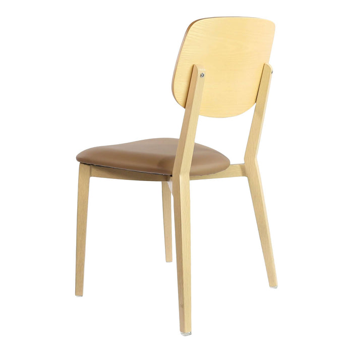 Durafurn Atlanta Chair - large Ply Backrest - Oak Frame/Taupe Vinyl Seat & Ply Backrest